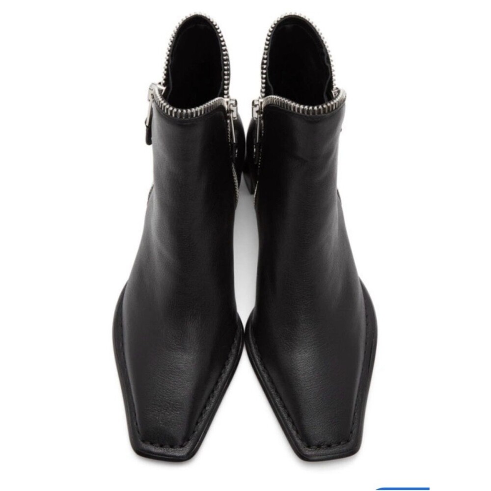 Alexander Wang Women’s Black Lane Leather Square-Toe Ankle Boots size 37